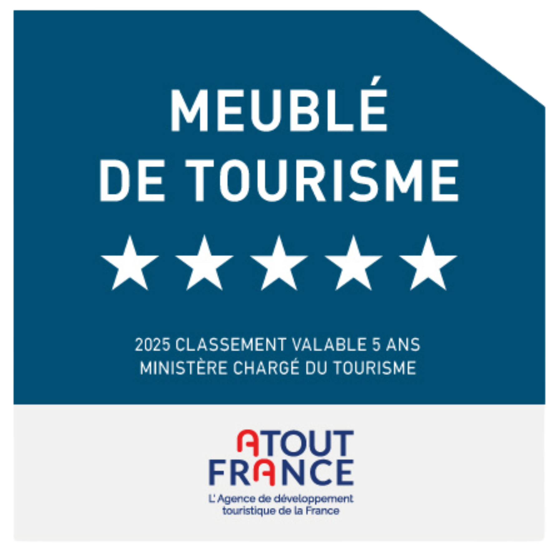 Meublé de tourisme classé 5 étoiles – Atout France